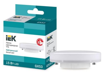 Лампа светодиодная LED 15вт GX53 белый таблетка ECO