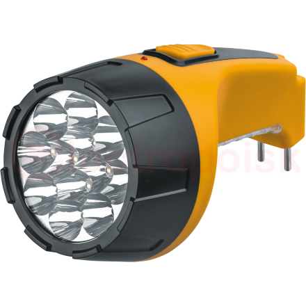 Фонарь светодиодный NPT-CP05-ACCU 12+10LED аккумуляторный с вилкой для зарядки пластик