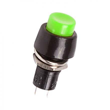 Выключатель-кнопка  250V 1А (2с) ON-OFF  зеленая  Micro  REXANT