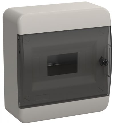 TEKFOR Корпус пластиковый навесной ЩРН-П-8 IP41 черная прозрачная дверь IEK