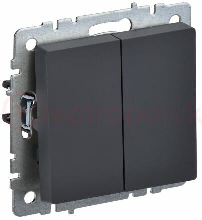 BRITE Выключатель 2-клавишный 10А ВС10-2-0-БрГ графит