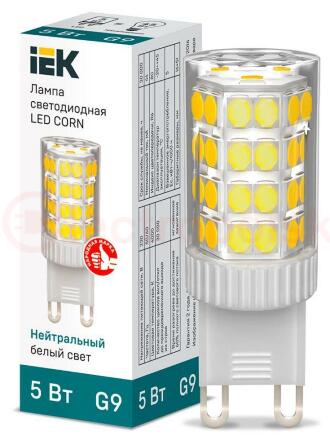 Лампа светодиодная CORN капсула 5Вт 230В 4000К керамика G9