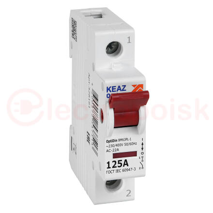 Выключатель нагрузки 1П 125А 400В OptiDin BM63PL-1125-УХЛ3 (ВМ63PL)