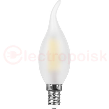 Лампа светодиодная LED 9вт Е14 белый матовая свеча на ветру FILAMENT