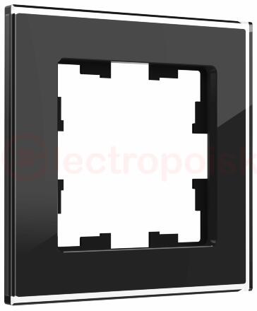 BRITE Рамка 1 -местная РУ-1-2-БрЧ стекло черный