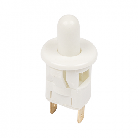 Выключатель-кнопка 250V 2.5А (2с) ON-(OFF)  Б/Фикс  белый (мебельная)  REXANT