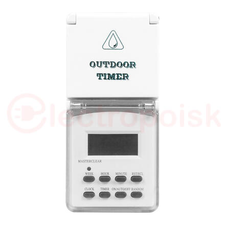 Розетка с таймером (недельная) электронная IP44 16А 3500W ТМ23